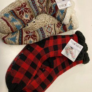 Two pairs of women's MUK LUKS, Cabin Socks, NWT